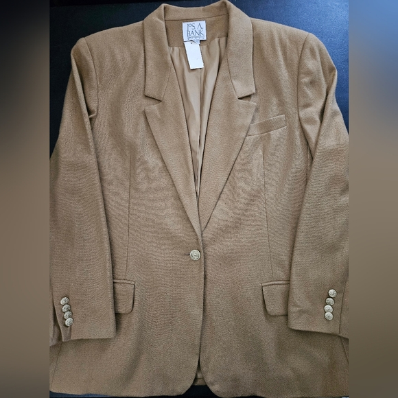 NWT - Merino & Lambs Wool Gold JoS. A. Bank Blazer - Size 16 Reg. - Picture 2 of 11